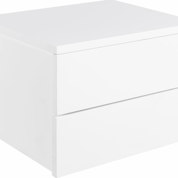 Natbord/sengebord Signature Saloméa - 24,6Ã37Ã32âcm hvid MDF med 2 skuffer